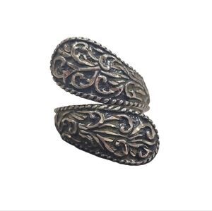 Carolyn Pollack Relios Sterling Silver Bypass Wrap Ring Size 6.75